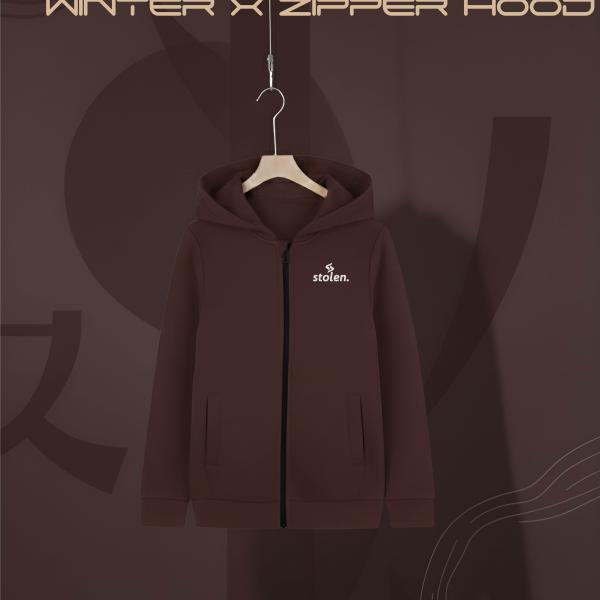 Zipper Hoodie - Coffee