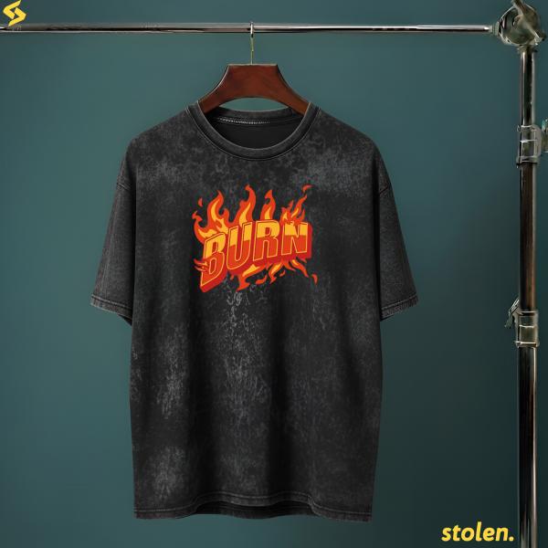 Burn - Acid wash Dropshoulder tshirt