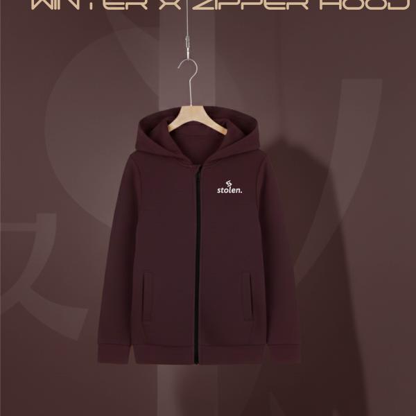 Zipper Hoodie - Maroon
