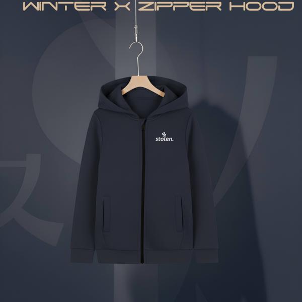 Zipper Hoodie - Navy